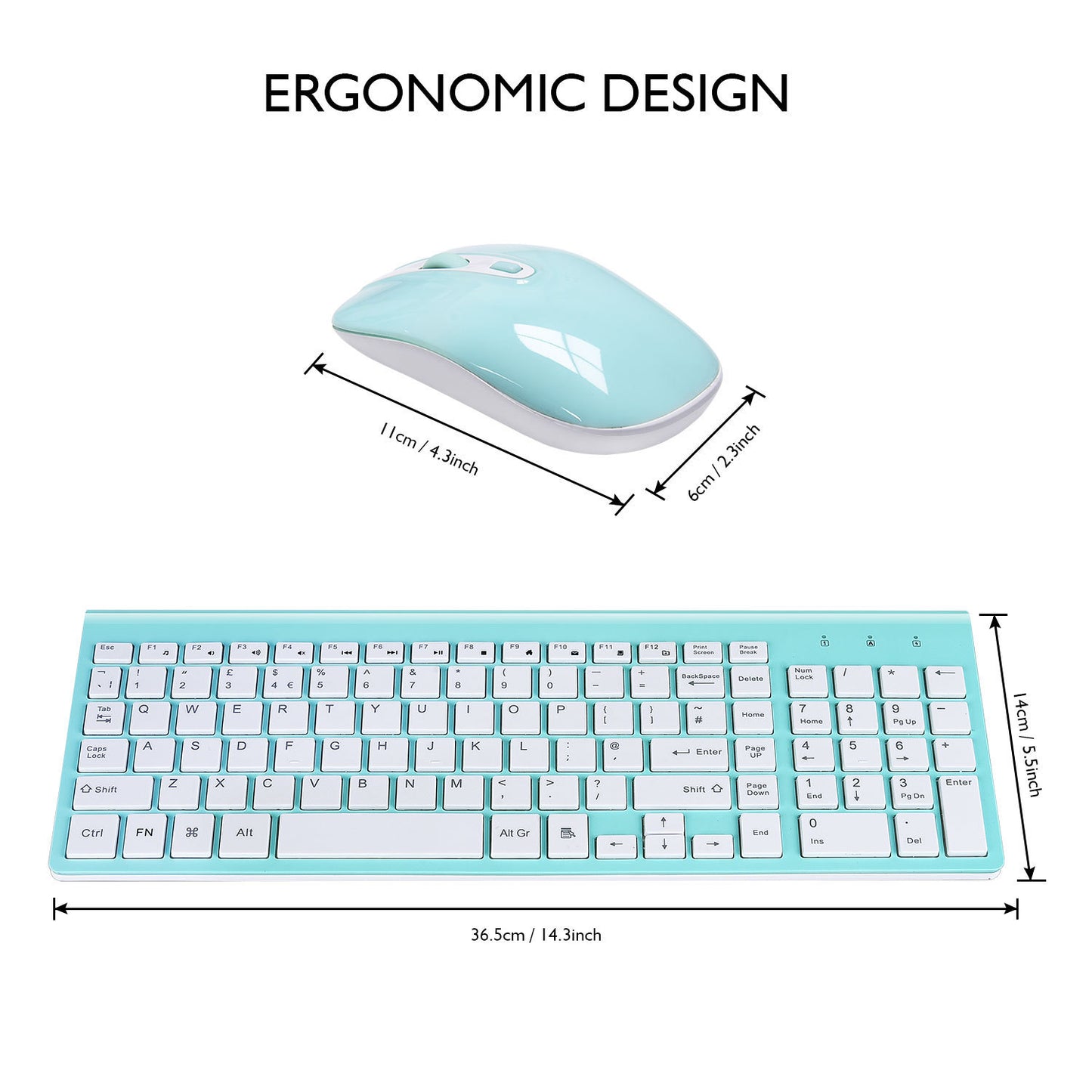 Fashion wireless keyboard & mouse set