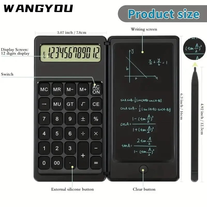 Foldable Writing Tablet Pad With Calculator